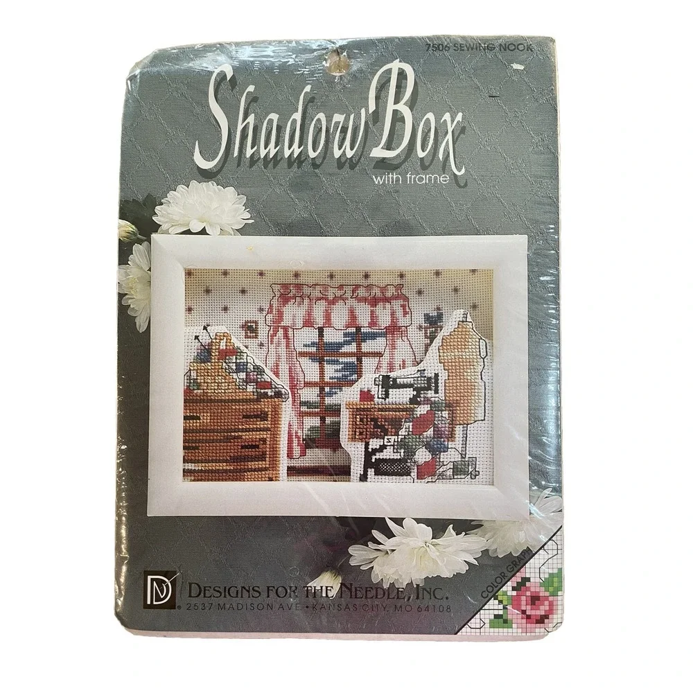 Designs for Needle Cross Stitch Kit SEWING NOOK Seamstress‎ 7506 Shadow Box NEW